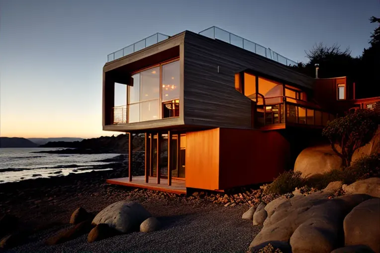 Lujosa casa mediterránea con vistas al mar en Pucón, Chile