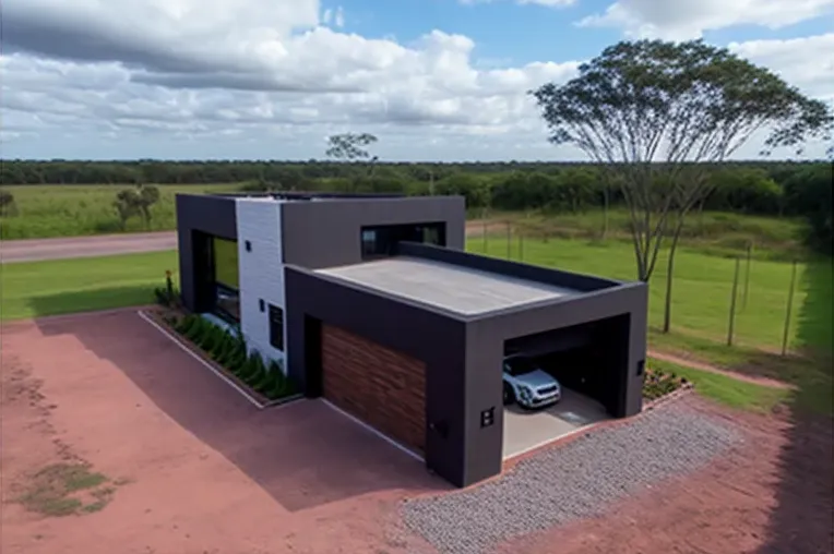 Casa de diseño con garaje privado en las montañas