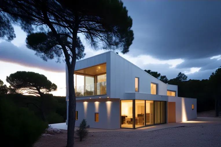 Lujoso Refugio en la Naturaleza: Casa de aluminio y bambú con jardines en Menorca