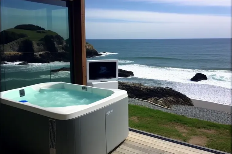 Sensación de tranquilidad en esta villa moderna con jacuzzi y muros de vegetación