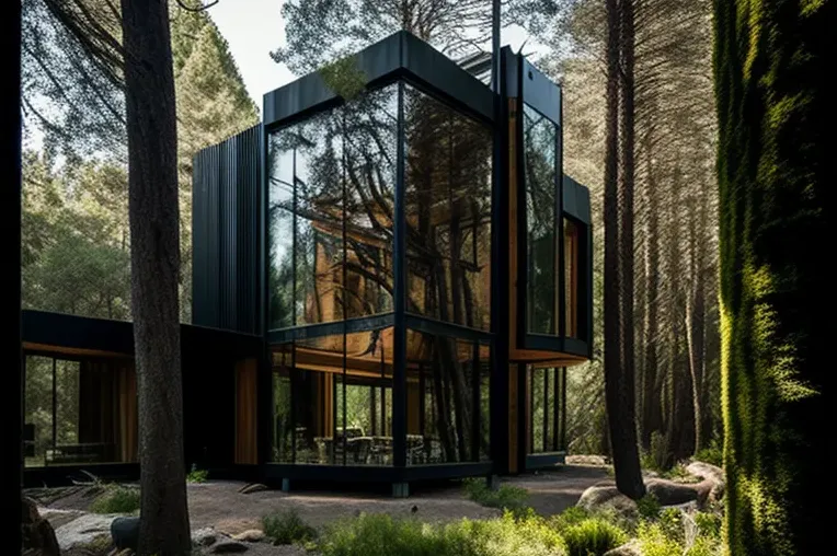 Disfruta de la naturaleza desde la comodidad de tu hogar en esta Casa construida en pizarra, vidrio y madera laminada en Pucón