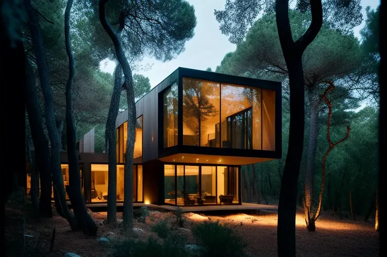 Escape de lujo en el bosque: Villa con terrazas panorámicas y iluminación natural en Mallorca