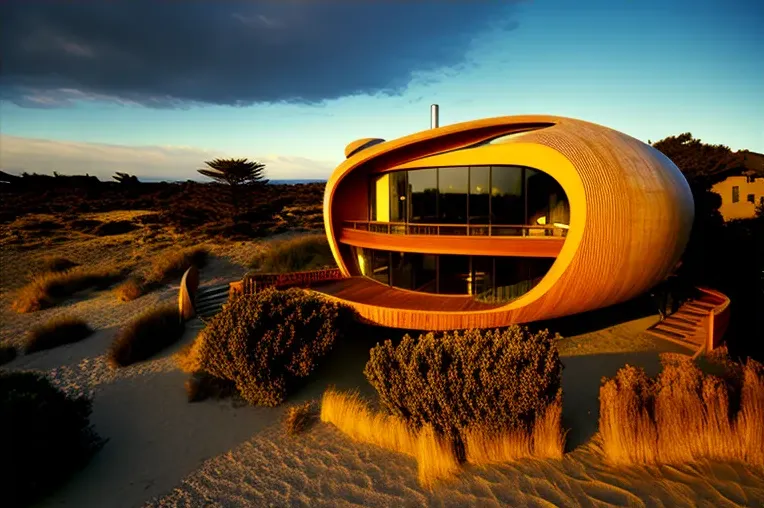 Belleza y tecnología: Casa de mármol blanco, vidrio, aluminio y ladrillo con fachada de piedra natural en Pucón