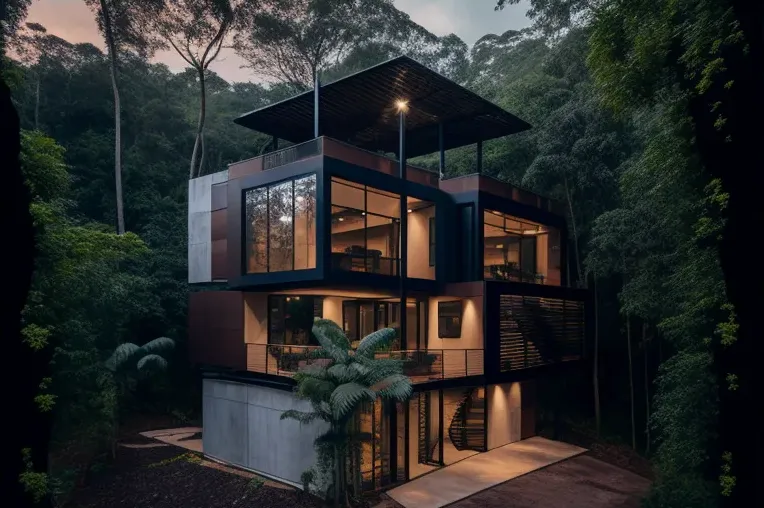 Escape a la naturaleza en esta impresionante casa de arquitectura industrial