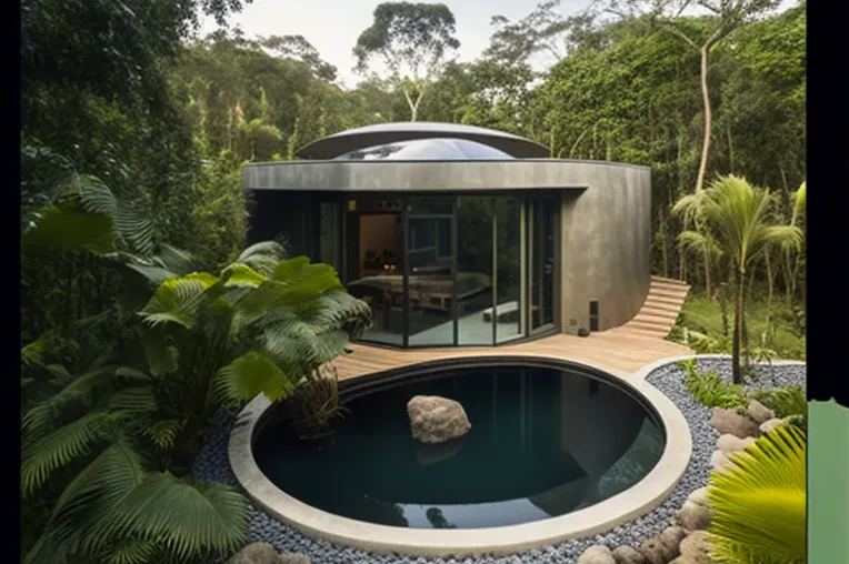 Oasis verde: Casa de Arquitectura ecológica con jacuzzi y piscina al aire libre