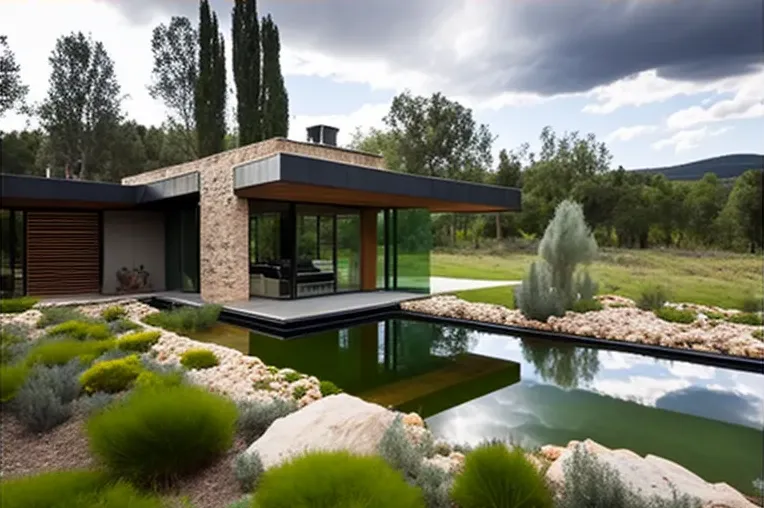 Casa ecológica de lujo con piscina y sistema de iluminación exterior en Granada