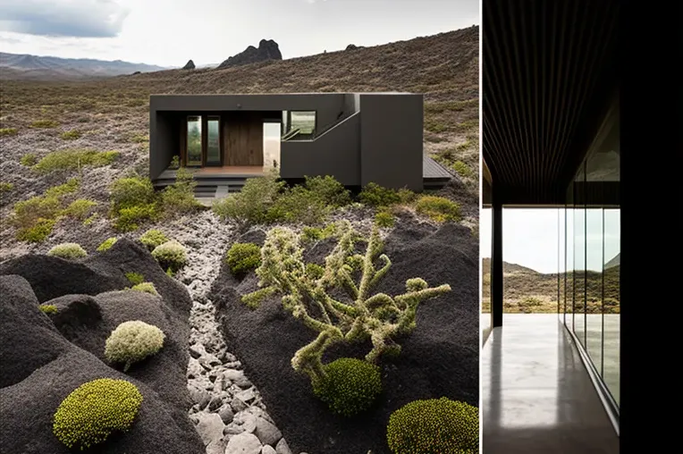 Casa de ensueño con acabados de pizarra, hormigón visto y ladrillo