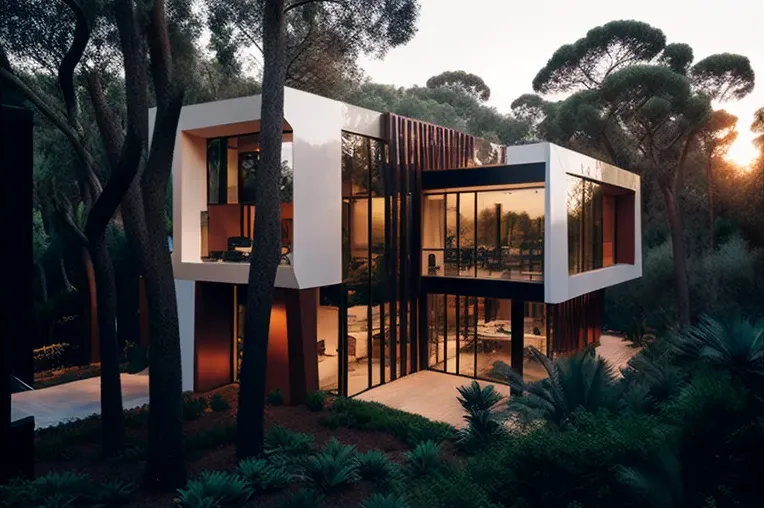 Terrazas con vistas panorámicas y construida en aluminio, bambú y acero inoxidable en esta Casa de lujo en Marbella