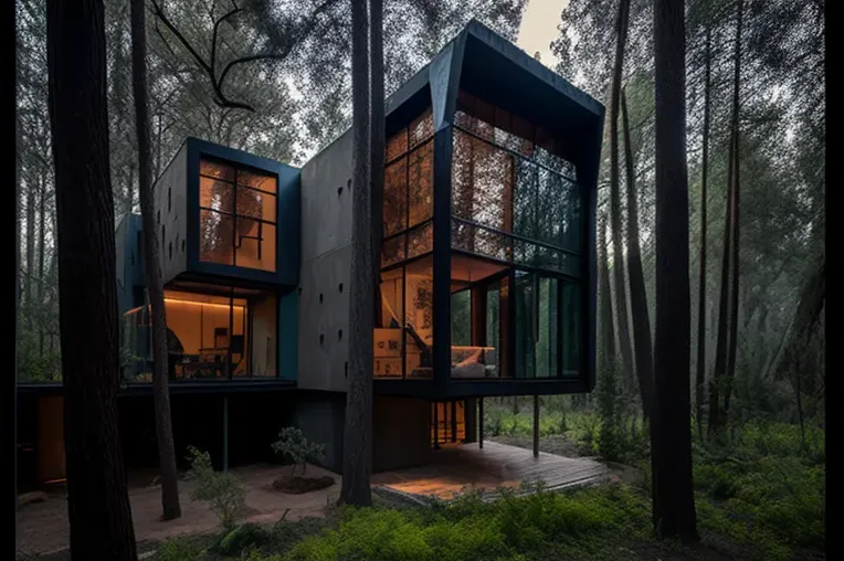 Oasis de Lujo en el Bosque: Casa de Estilo Contemporáneo