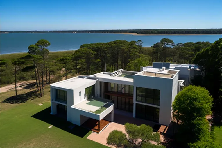 Vista impresionante desde Villa de diseño en Punta del Este