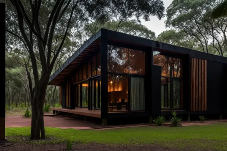 Casa minimalista en medio de un bosque en Paraguay