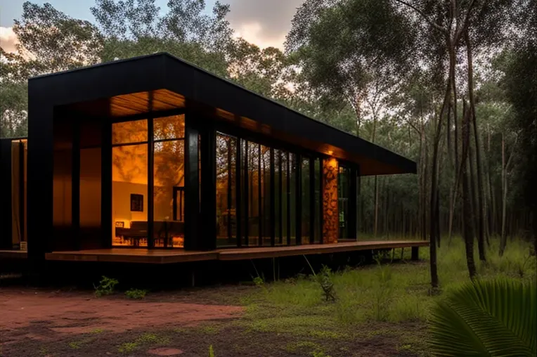 Oasis de diseño y naturaleza rodeado de niebla