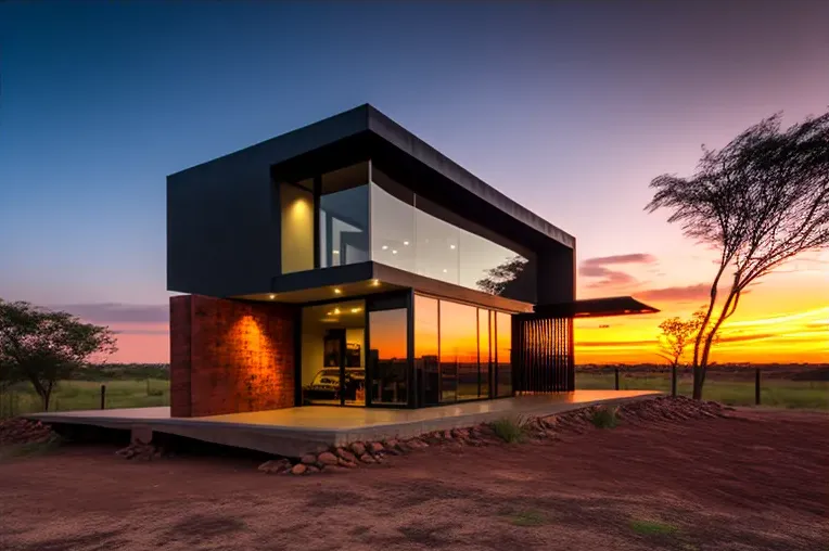 Espectacular vista al atardecer desde esta casa de arquitectura de diseño