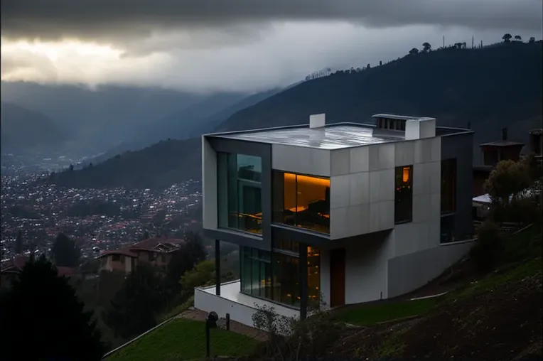 Villa Ecológica con vistas de las montañas nevadas en Bogotá, Colombia