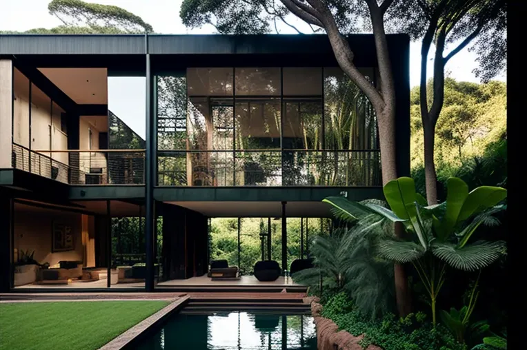 Escape a un paraíso moderno en la montaña de São Paulo: Casa contemporánea con fachada de piedra natural