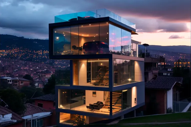 Espectaculares vistas panorámicas en esta impresionante casa high-tech en Bogotá