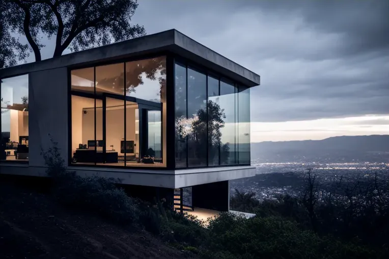 Lujosa casa minimalista con piscina al aire libre