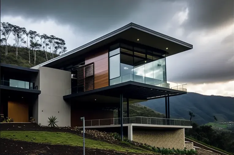 Vida de lujo sostenible con vistas al atardecer en estilo ecológico en Caracas