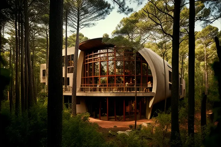 Estilo y sostenibilidad en Punta del Este: Casa de arquitectura ecológica con vistas al bosque y sistema de iluminación exterior