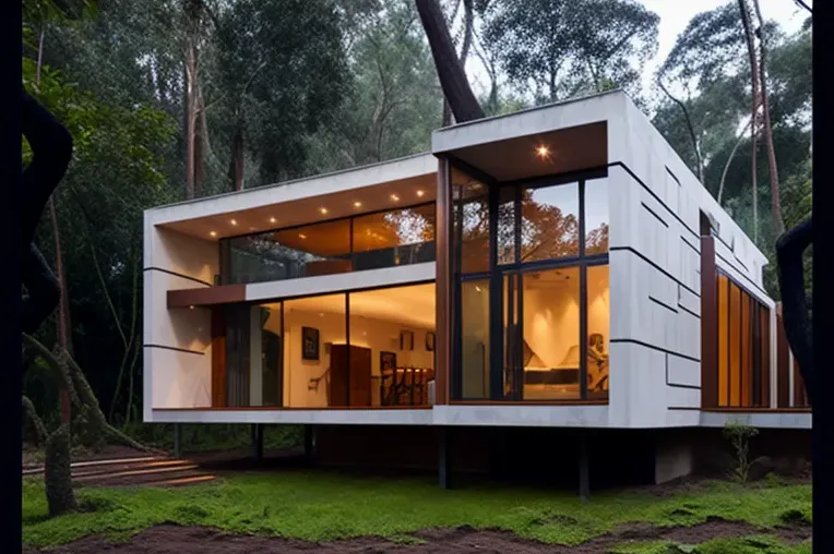 Experimenta la naturaleza incluso en la noche en esta casa minimalista con sistema de iluminación exterior en Lima, Perú