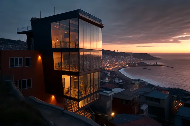 Sensación de vanguardia en Valparaíso: Casa high-tech con vistas a las montañas nevadas