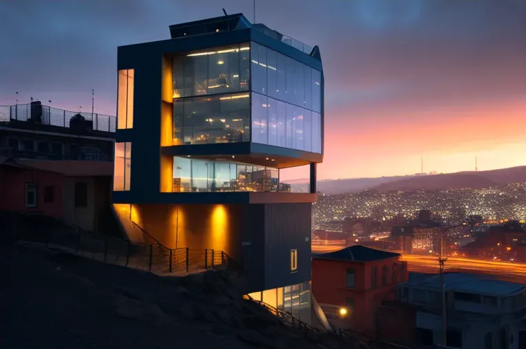 Escape a un paraíso moderno en Valparaíso: Casa high-tech con techos altos y vistas impresionantes