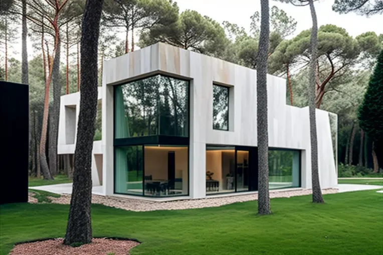 Escape a la naturaleza en esta impresionante villa de vanguardia con techos altos en Sotogrande