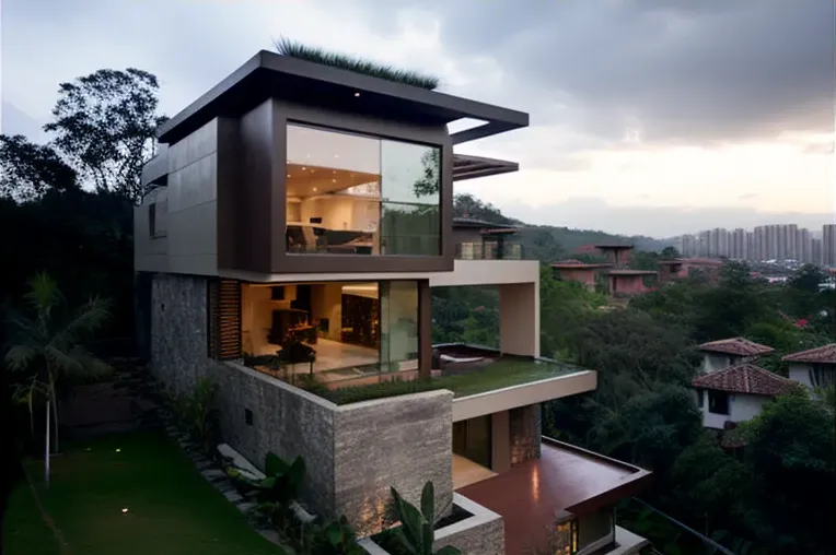 Escape a la naturaleza en una villa de arquitectura moderna