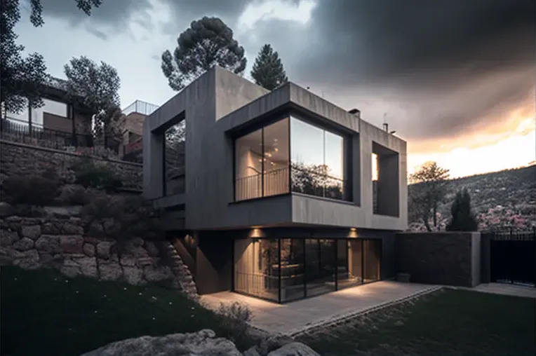 La Casa de Arquitectura de Diseño con vista al atardecer en Cuenca