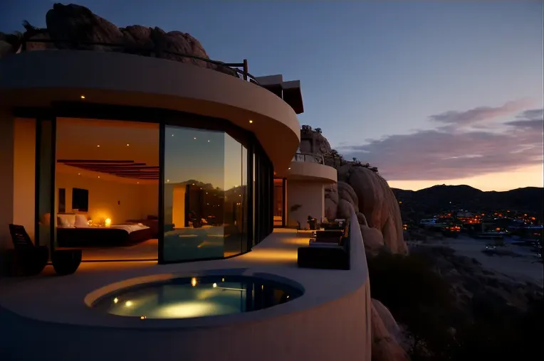 Oasis privado en la montaña: Casa de piedra natural, hormigón visto y acero inoxidable en Los Cabos