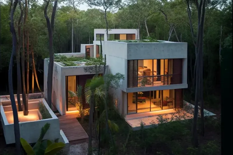 Vista panorámica desde la comodidad de esta casa en el bosque