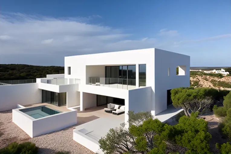 Villa de ensueño en Menorca: Arquitectura contemporánea y jardines de ensueño