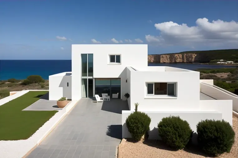 Disfruta de la luz natural en esta villa de hormigón armado en Menorca