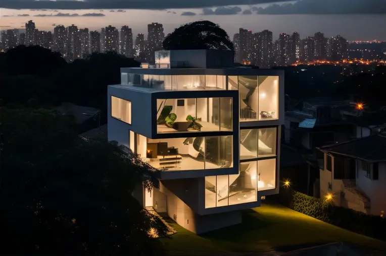 Sensación de libertad en la naturaleza: Villa de estilo high-tech en São Paulo