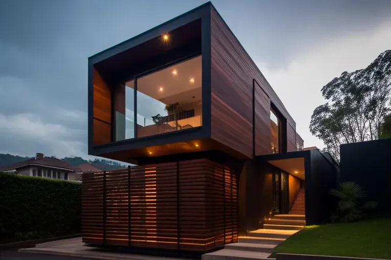 Casa minimalista de lujo con vistas impresionantes al mar en Bogotá, Colombia