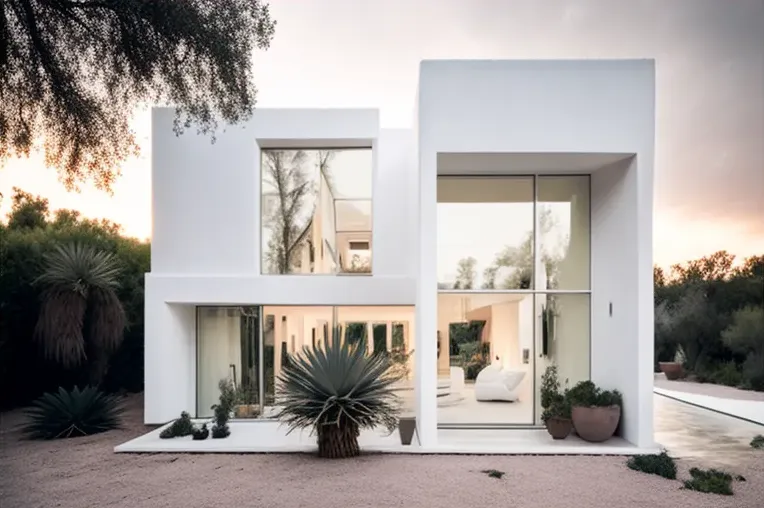 Casa de lujo con vistas al atardecer en la densa jungla de Valencia