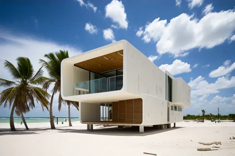 Casa de diseño con acabados de vidrio, marmol y bambú en San Andrés