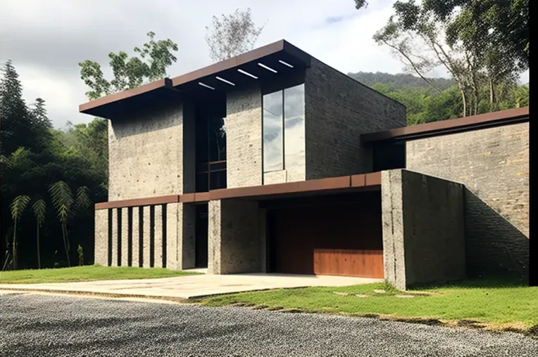 Lujosa casa de piedra y bambú en área privada de San Andrés