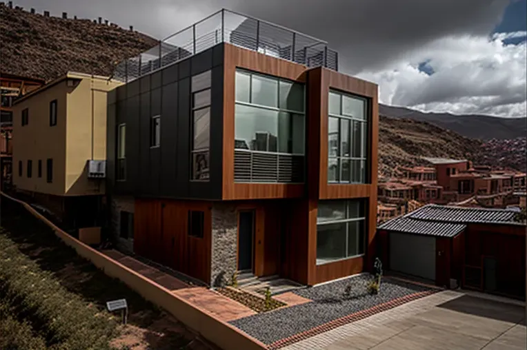 Lujoso retiro montañoso en La Paz: Casa de estilo industrial con jardines privados y materiales de alta calidad