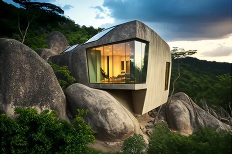 Escape a la naturaleza en esta impresionante villa de diseño con vistas panorámicas en Santa Marta