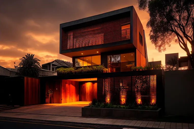 La casa de diseño con vista al atardecer en Lima