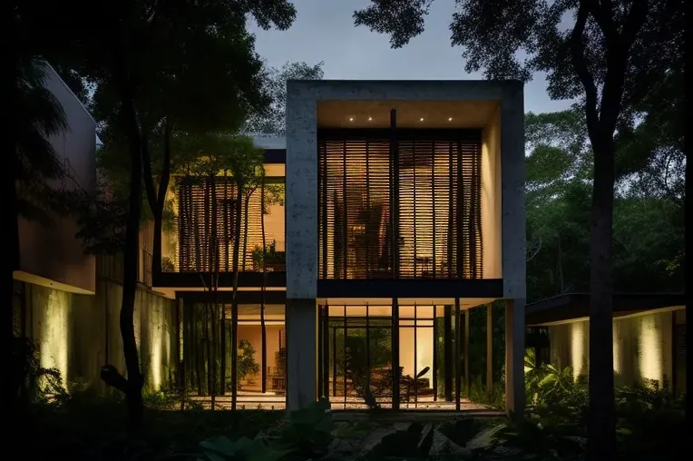 Vivir en armonía con la selva de Cancún: Casa moderna con acabados de bambú, madera laminada y ladrillo