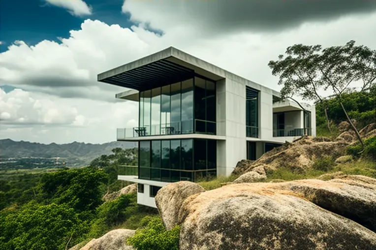 Diseño arquitectónico imposible en esta villa de lujo con vistas de montañas nevadas