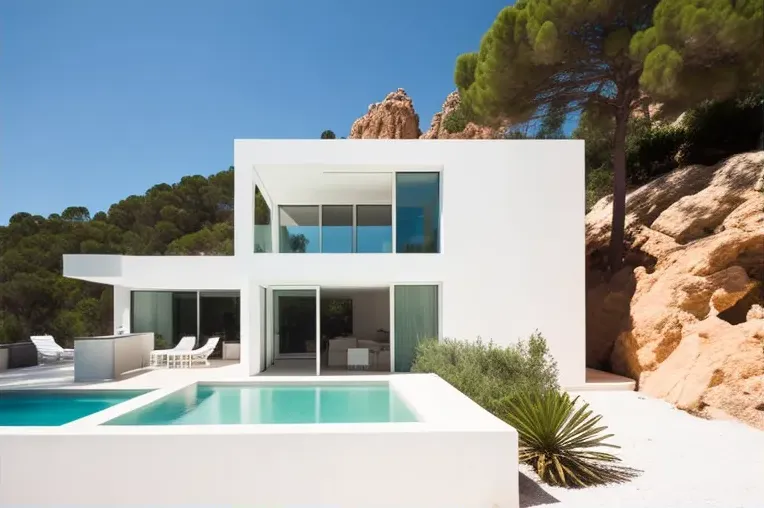 Paradiso en la playa: Villa moderna con piscina en Ibiza, España