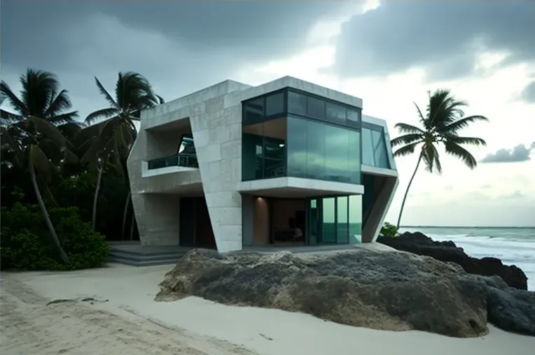 Experimenta el lujo y el diseño moderno en esta casa con fachada elíptica y vistas al atardecer en San Andrés, Colombia