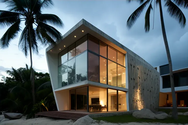 Elegante combinación de materiales y vistas al atardecer en esta casa moderna cerca de la playa en San Andrés, Colombia