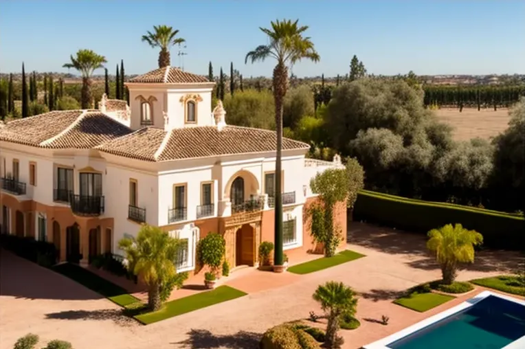 Sofisticación y Naturaleza: Villa de Hormigón armado, Pizarra, Madera Laminada y Vidrio con vistas impresionantes a las Montañas Nevadas en Sevilla