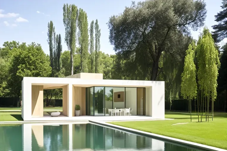 Casa de lujo de vanguardia con piscina y curvas imposibles en parque natural de Sevilla