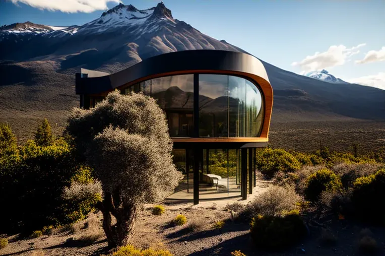 Lujoso refugio en las montañas: Villa de estilo contemporáneo con jardines y construida en fibra de carbono