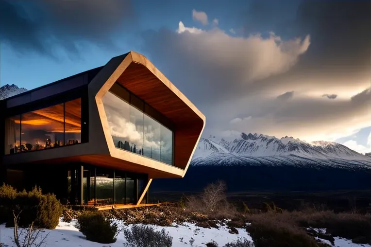 Sofisticación y naturaleza: Villa de estilo contemporáneo con curvas imposibles en Pucón, Chile